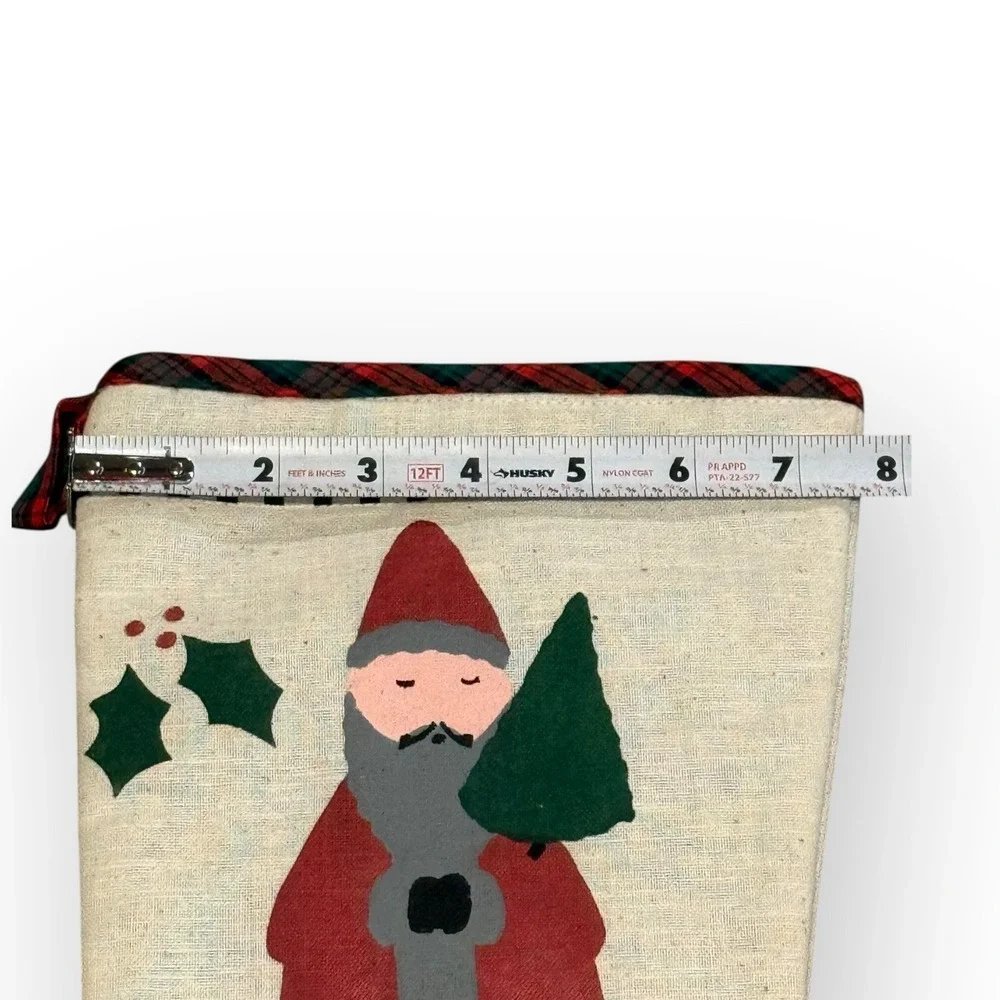 Vintage Rustic Primitive‎ Santa Claus Christmas Stocking Country Folk Style